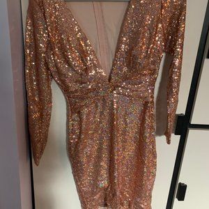 3/4 sleeve sparkly charolette russe dress